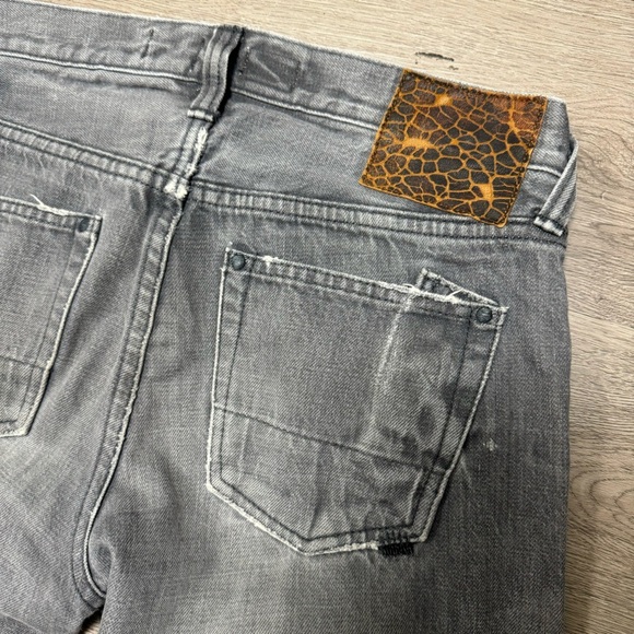 PRPS Noir Washed Grey Distressed Selvedged Denim Jeans Straight Japan 32x29.5 - Picture 6 of 15